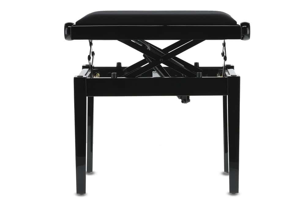 Hydraulická klavírní stolička Gewa Deluxe Autolift_černý lesk_pevná konstrukce - Hudebniny kMusic.cz